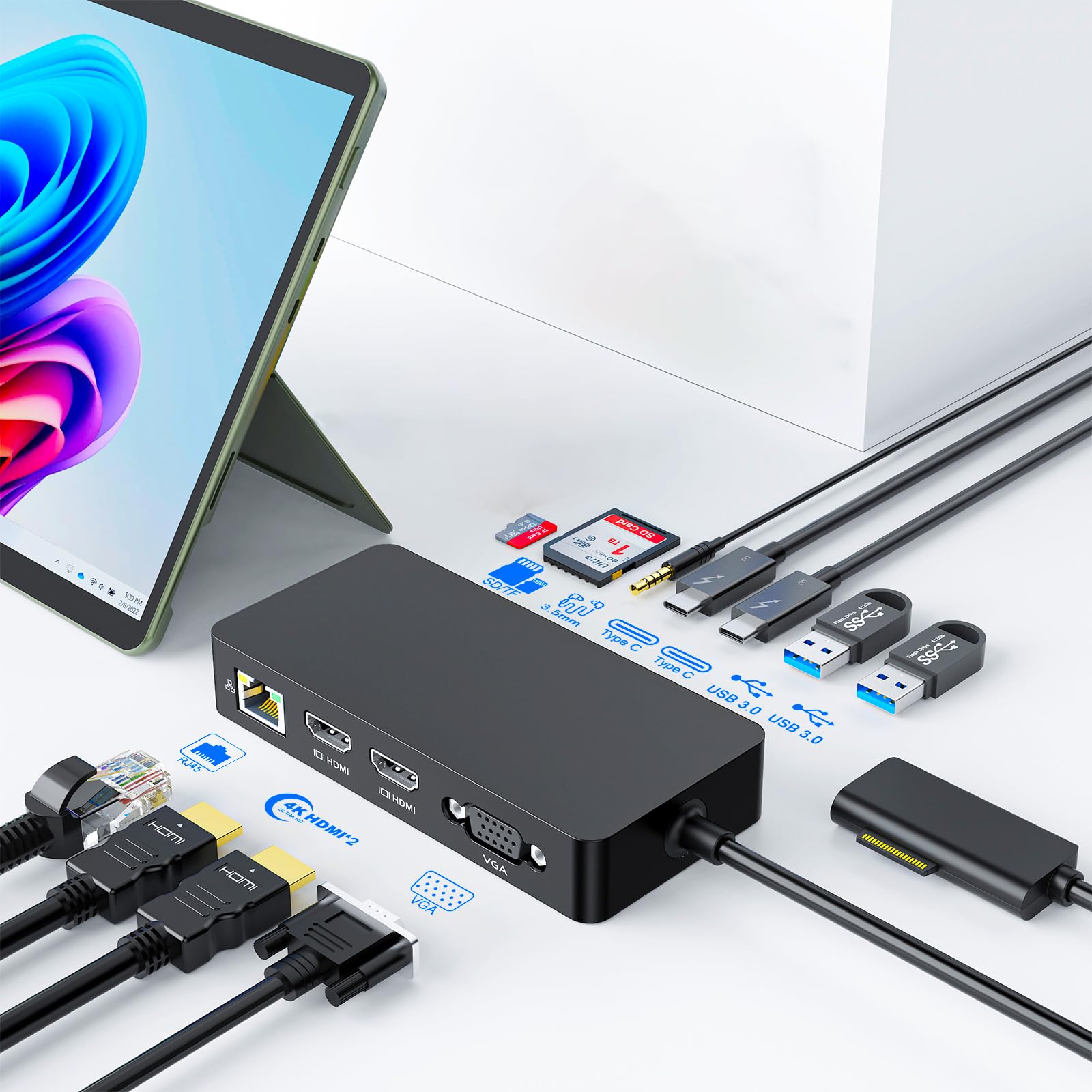 Amazon.co.jp: Surface ドッキングステーション デュアル4K HDMI + VGA