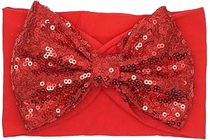 Baby Girls Sequins Bow Headband for Red Dainty Divas