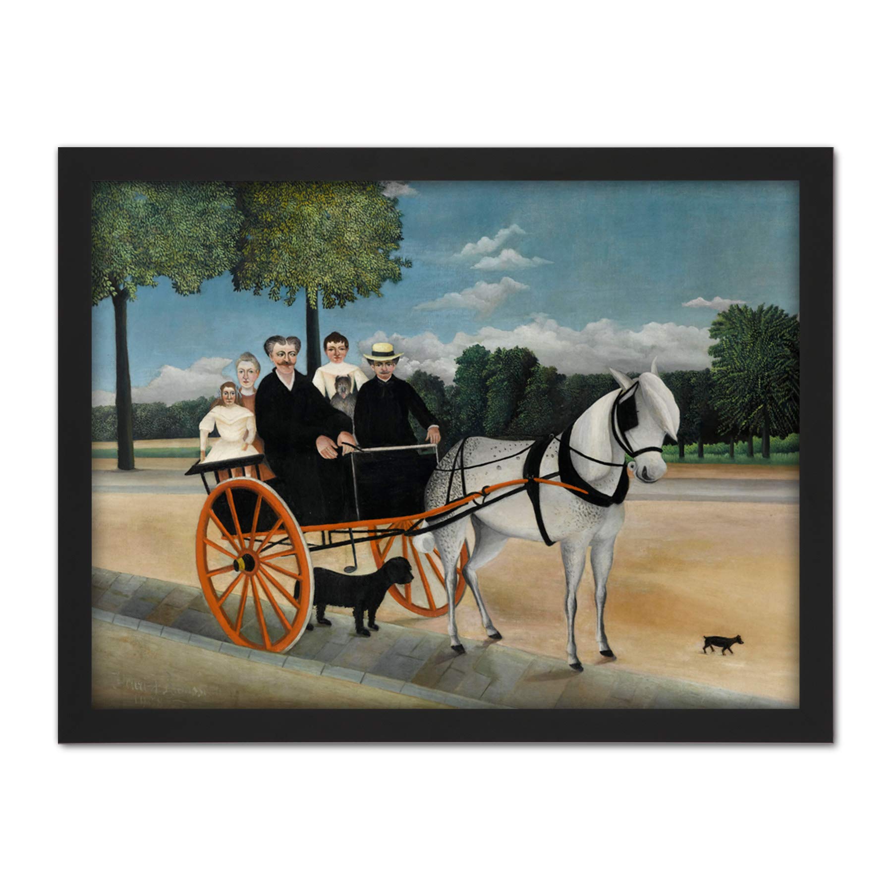 Henri Rousseau Dit Le Douanier La Carriole Du Pere Junier Large Framed Art Print Poster Wall Decor 18x24