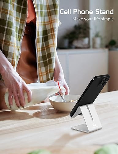 Miniatura 7 de Soporte de aluminio para teléfono celular, soporte de escritorio universal portátil sólido, para todos los teléfonos inteligentes, Tabletas, Huawei,