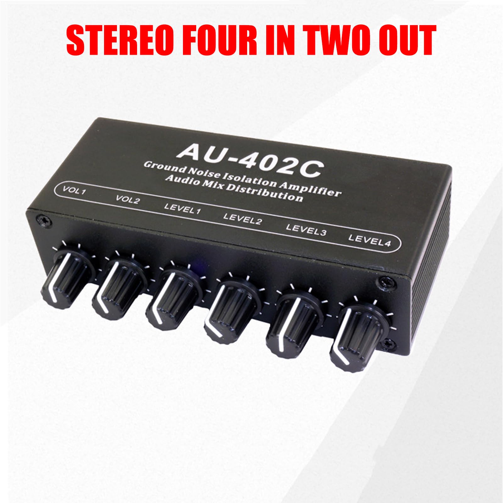 Mezclador de sonido estéreo portátil con control de canal independiente reducciones efectivas de ruido DC5v-12v alimentación control de volumen independiente