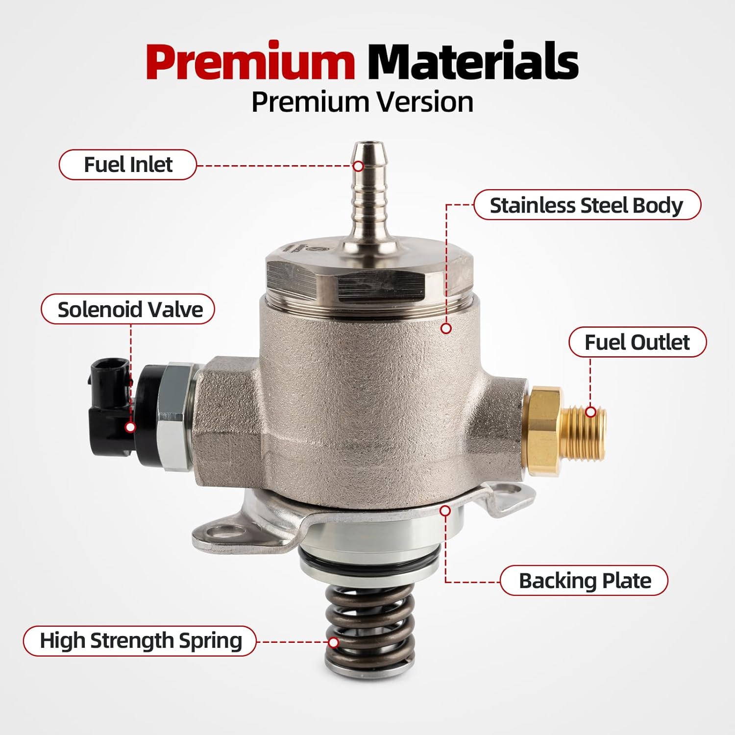High Pressure Fuel Pump Compatible with 2009-2017 Audi A4 A5 A6 Quattro Allroad Q3 Q5 TT Quattro Beetle CC EOS Golf GTI Jetta Passat Tiguan L4 2.0L Replace 06J127025E (Premium Version)
