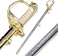 Vista 1 de Espada de oficial de caballería de metal completo para ceremonia, espada de mando, colección y actuación, varios estilos disponibles (tipo C)