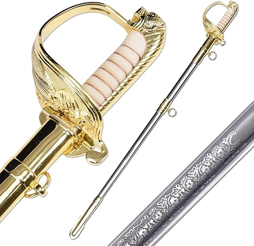 Espada de oficial de caballería de metal completo para ceremonia, espada de mando, colección y actuación, varios estilos disponibles (tipo C)