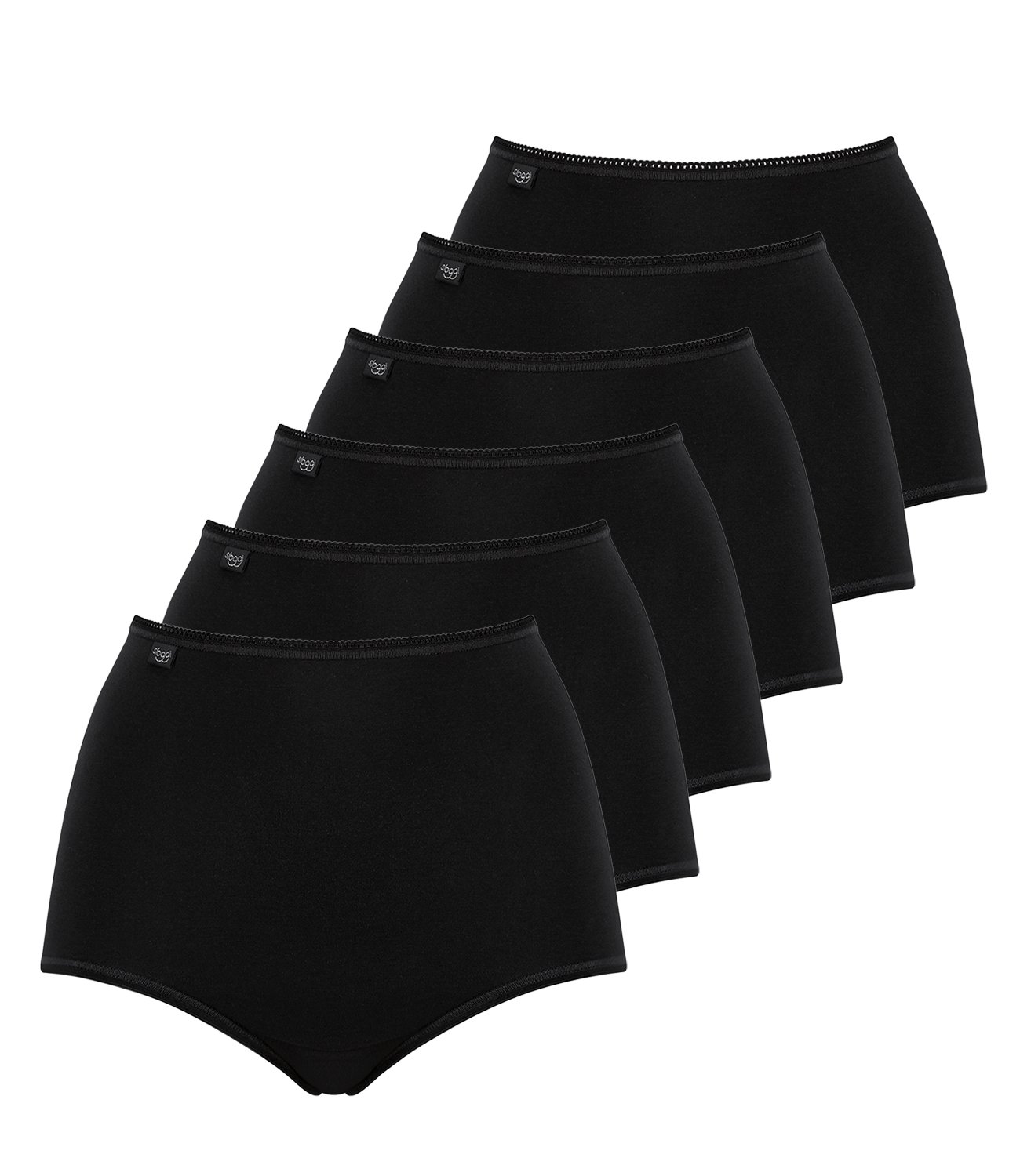 Sloggi Women's Briefs 24/7 Cotton Maxi Briefs 8301QG64 Pack of 6 - black Plain, size: 42
