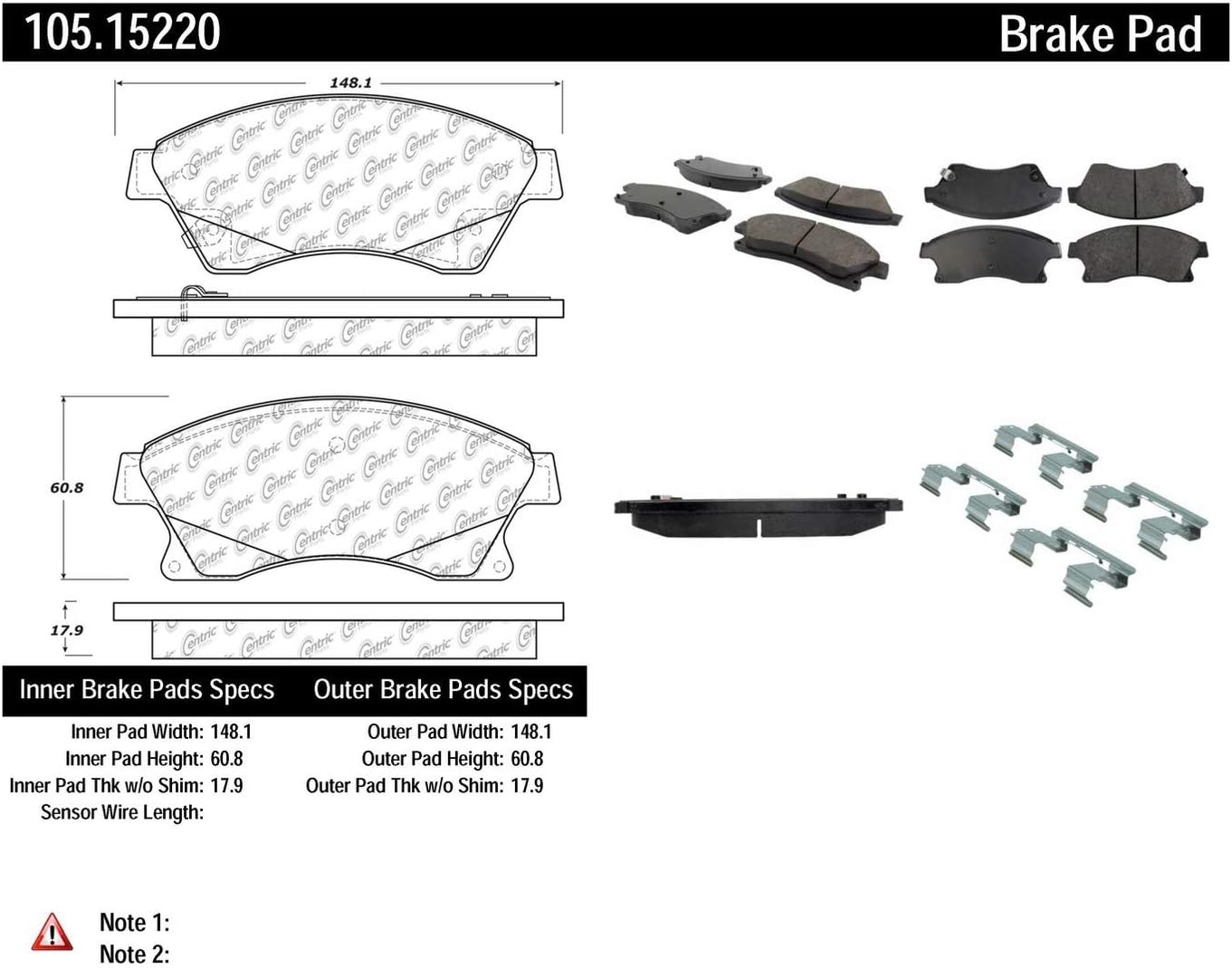 Centric FRONT and REAR Metallic Disc Brake Pads Plus Shoes 2 Sets For Chevrolet Sonic 2012-2016