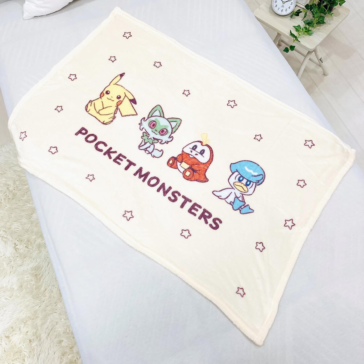 MORIPiLO ポケモン 膝掛け ピカチュウ・パルデア ベージュ 70×100センチ