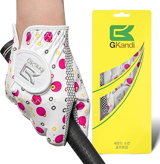 Kids Golf Glove Left Hand Value 1 Pack, Breathable Grip Soft Comfort Elastic Fabric Golf Gloves for Boys Girls Junior Youth Tooddler Pink Age 3-13