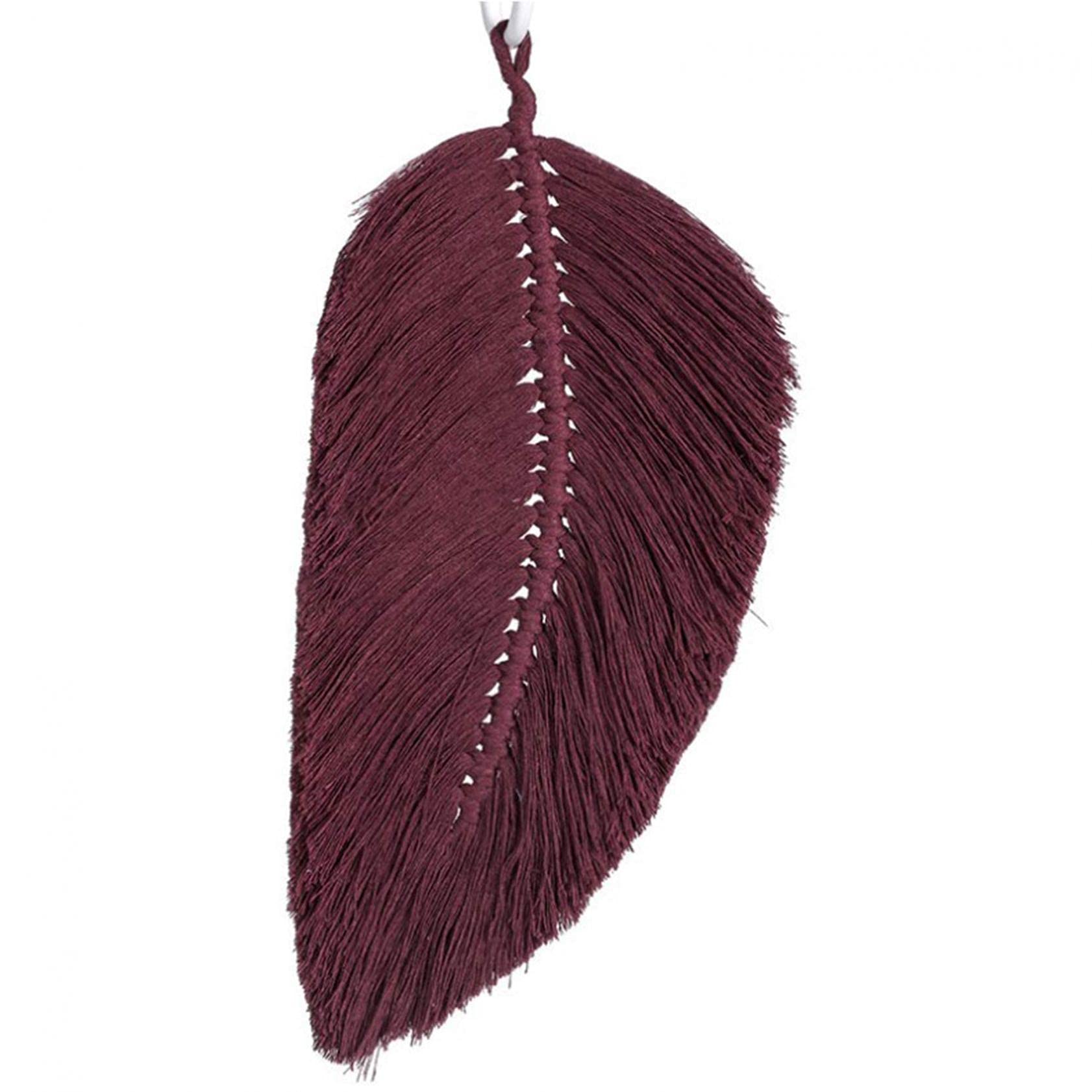 Suspension macramé feuille en coton pour habiller un mur vide avec élégance