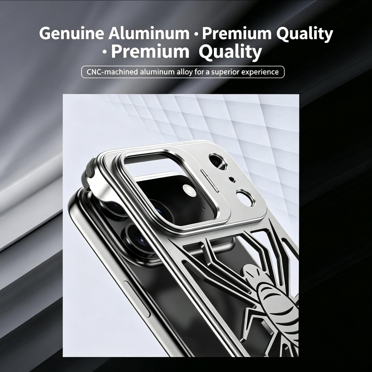Carcasa de aluminio con soporte para iPhone 15 Pro Max