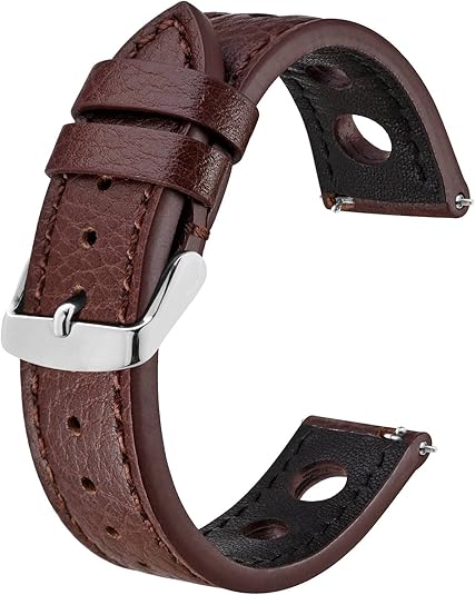 BISONSTRAP Rally Watch Bands, Leather Watch Straps for Men, 18mm, 20mm, 22mm