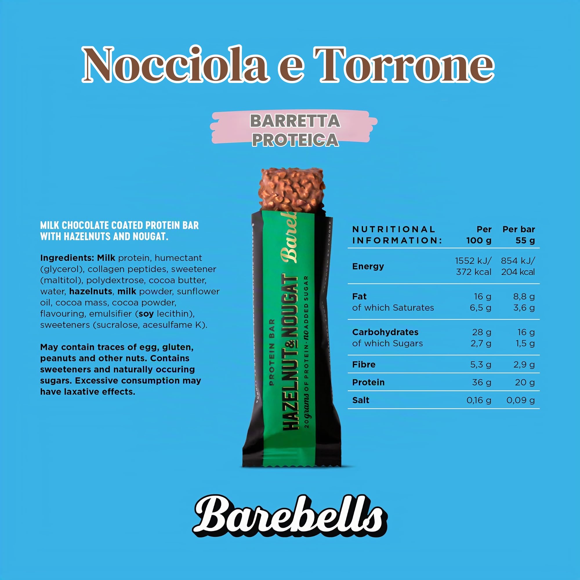 Barebells - Barretta proteica, 55 g x 12