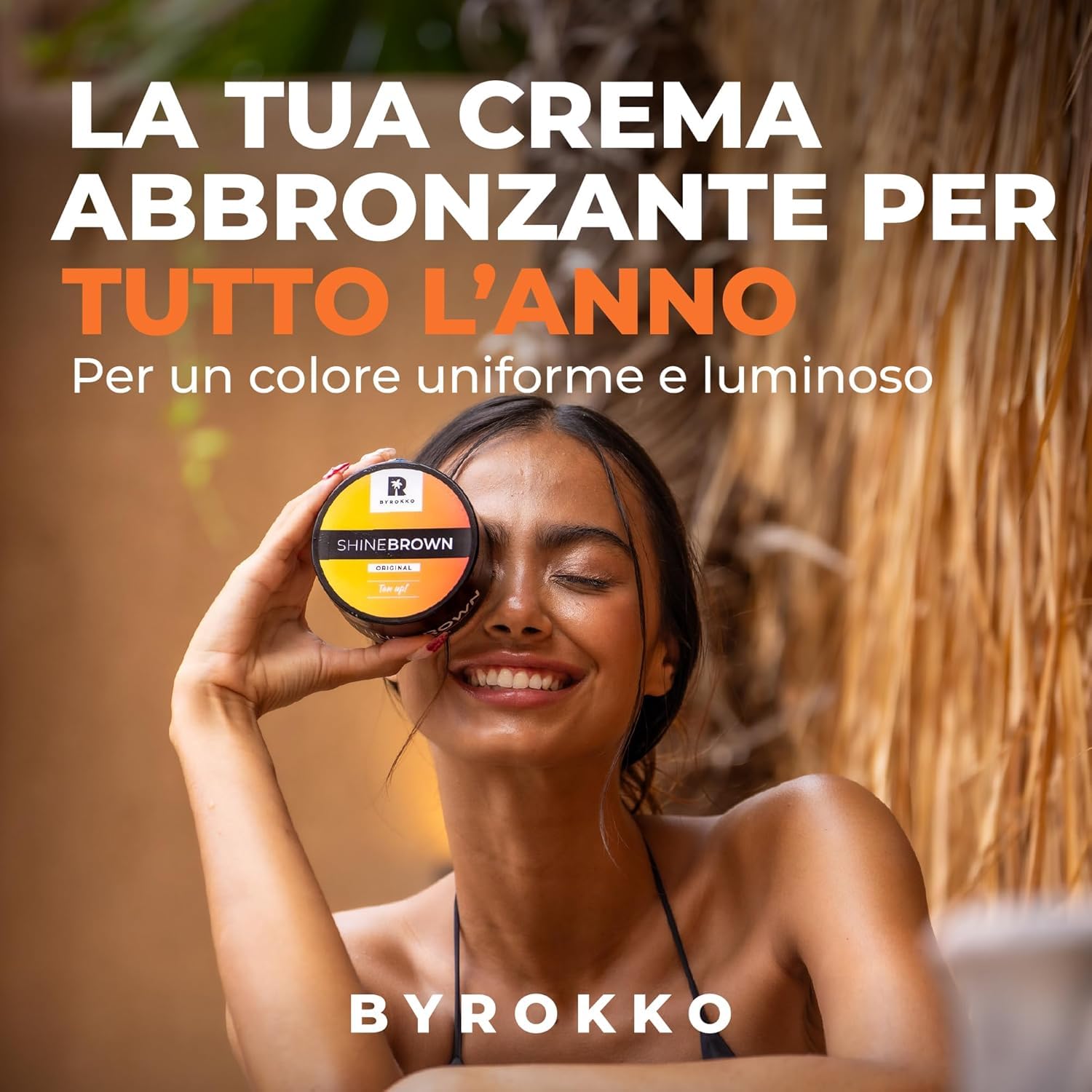 BYROKKO Shine Brown Crema Abbronzante (2x 210 ml), Acceleratore Abbronzatura Naturale, Abbronzante Corpo con Ingredienti Selezionati, Olio Abbronzante per Sole e Lettini Solari