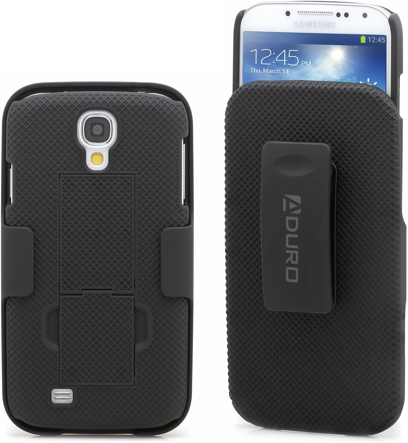 Aduro Galaxy S4 Case, Combo Shell & Holster Case Super Slim Shell Case W/Built-In Kickstand + Swivel Belt Clip Holster for Samsung Galaxy S4