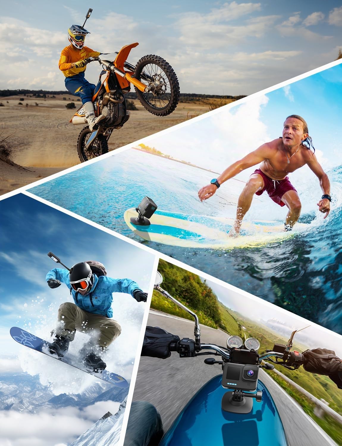 Montura Flexible Adhesiva Compatible con Montura para Casco Insta360 X5 X4 X3 Ace Pro Base Cámara Acción para GoPro Hero Kit Base para dji Osmo Action y Accesorios para Cámaras de Aventura