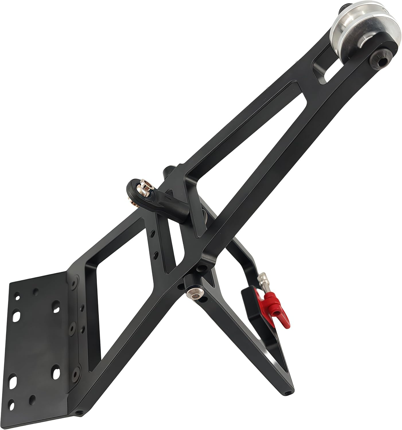 1/10 RC Tow Truck Build Kit, Winch Double Stent Rescue Tow Crane Arm Wrecker for SCX10 TRX4 Capra LCG Chassis, DIY Upgrade Accessories, RC Crawler Tow Kit (Black)