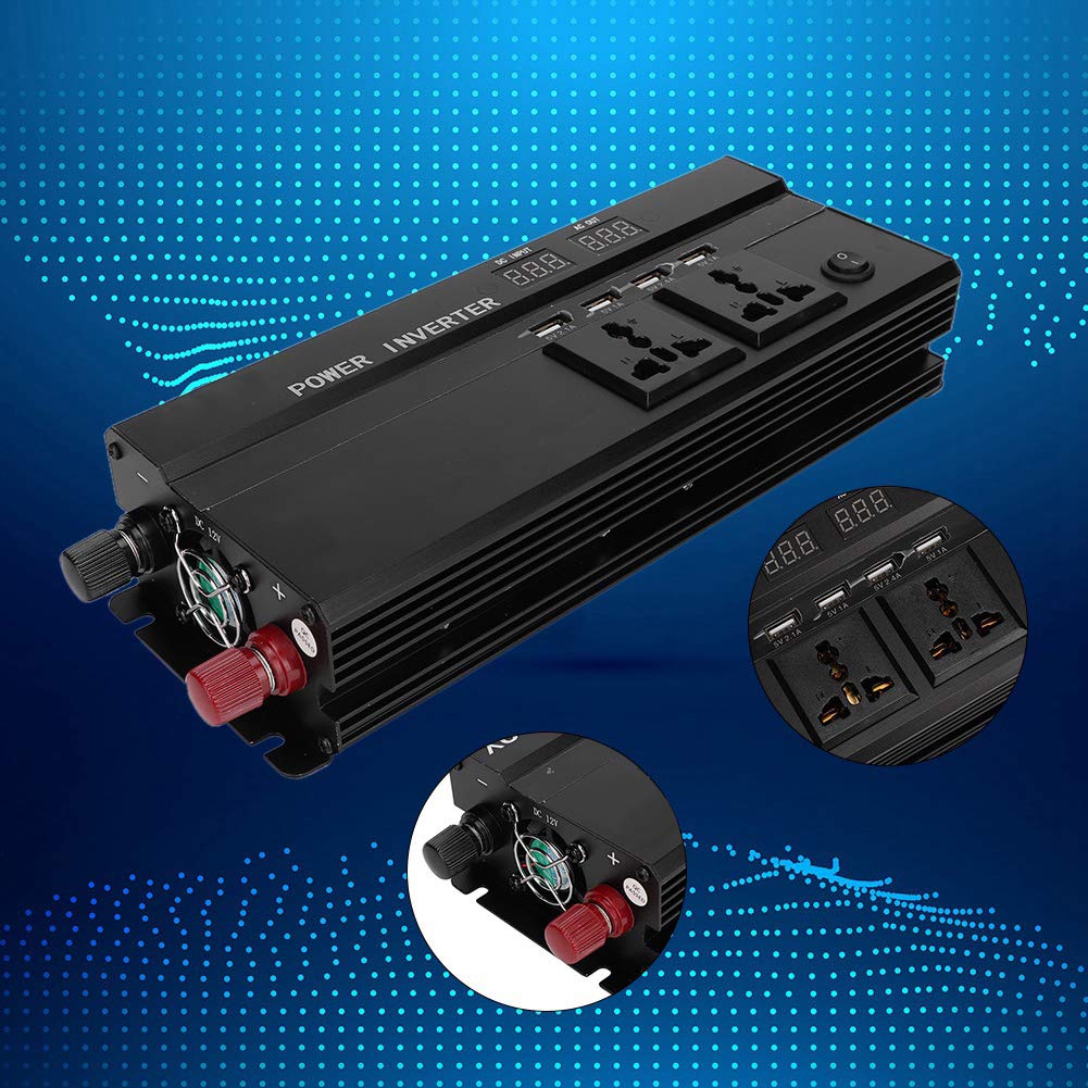 Onduleur de 5000 Watts, Onduleur de Puissance 5000W 12V à 220V pour Voiture avec écran LCD pour Automobile