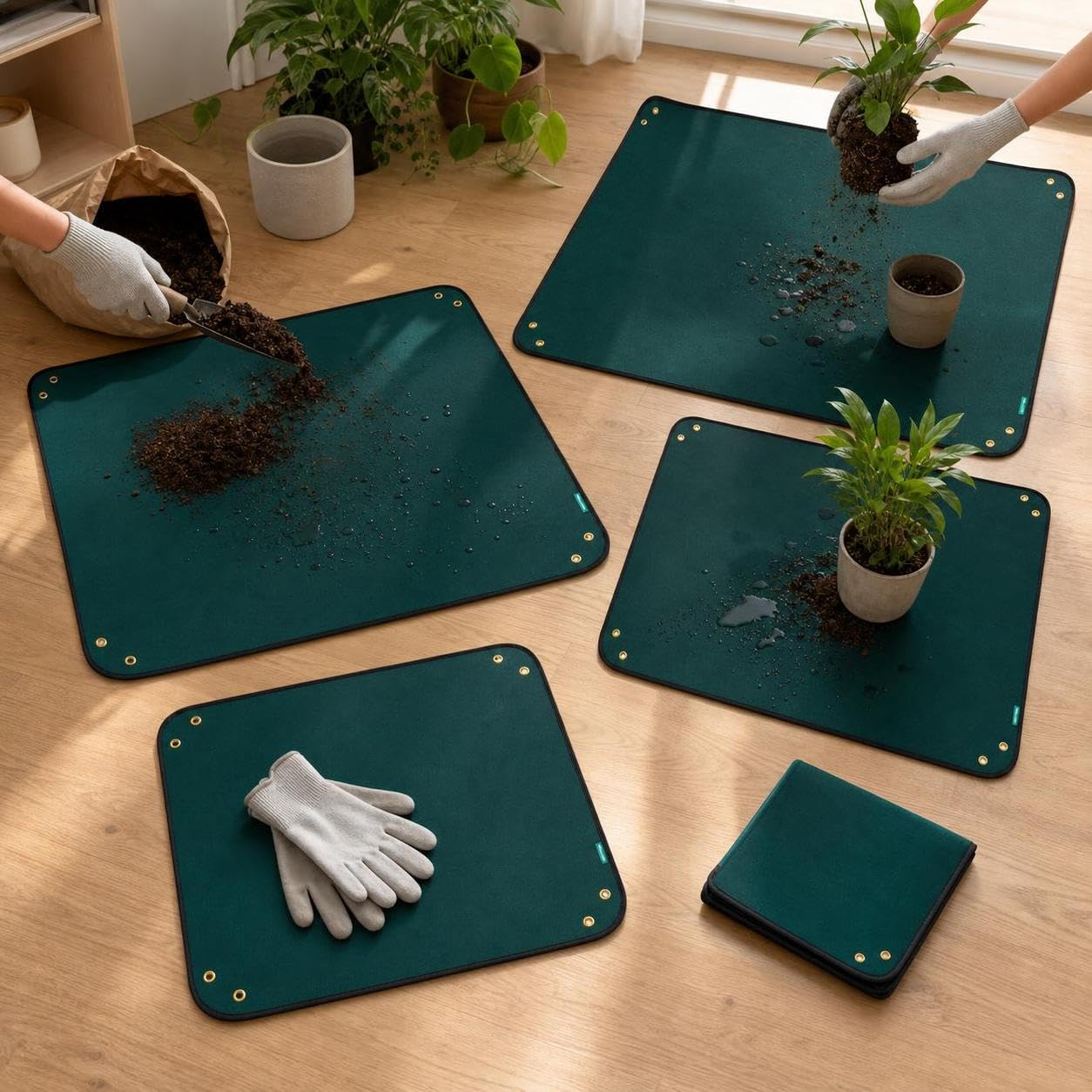 Tapis Jardinage Étanche Oxford, Matériau en Caoutchouc, Tapis Culture, Travaux pépinière, pour propriétaires, Style to 4, 75x75cm