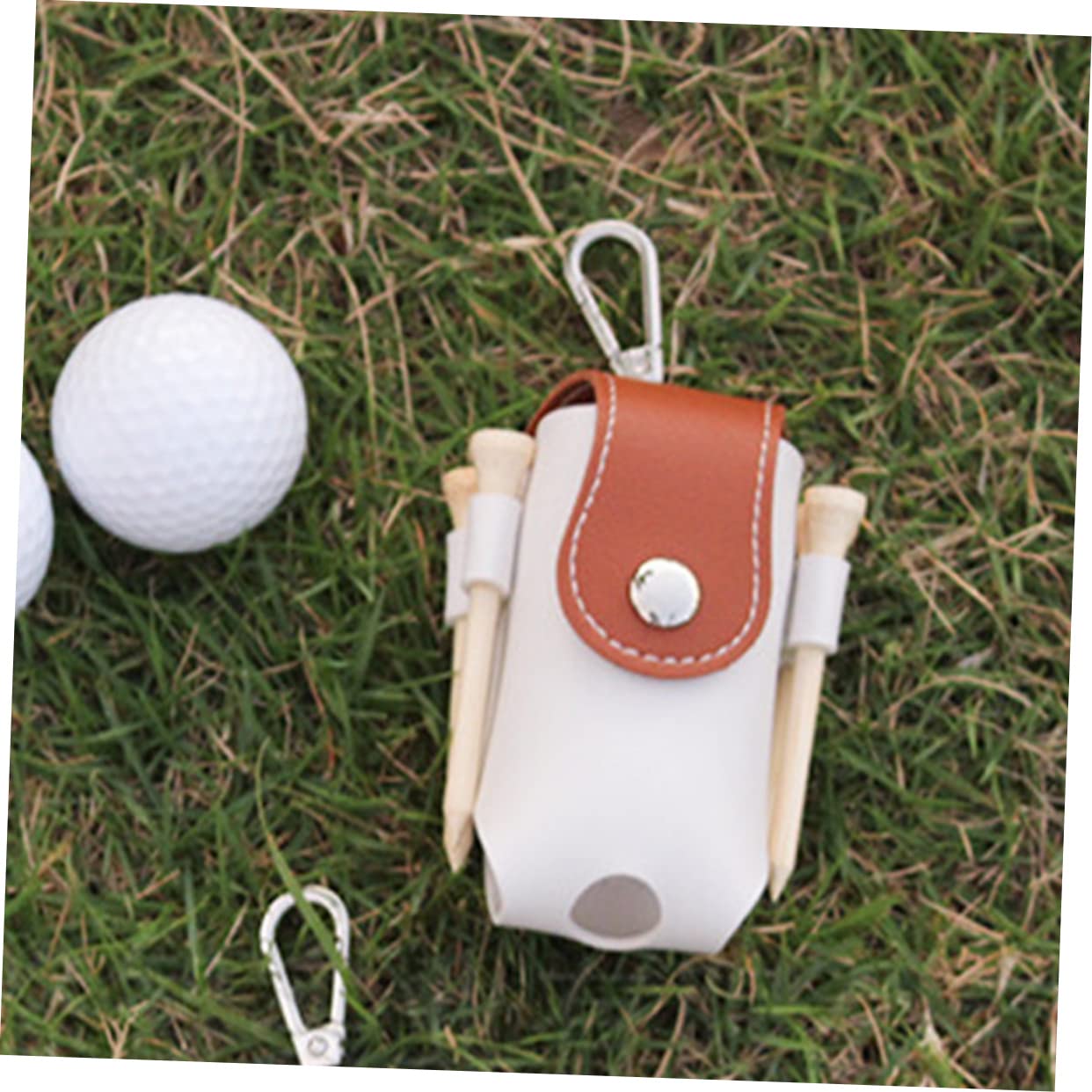 BESPORTBLE 3pcs Waist Golf Ball Bag Quick Access Tee Pouch Pu Material Golf Portable Bag for Daily Sports
