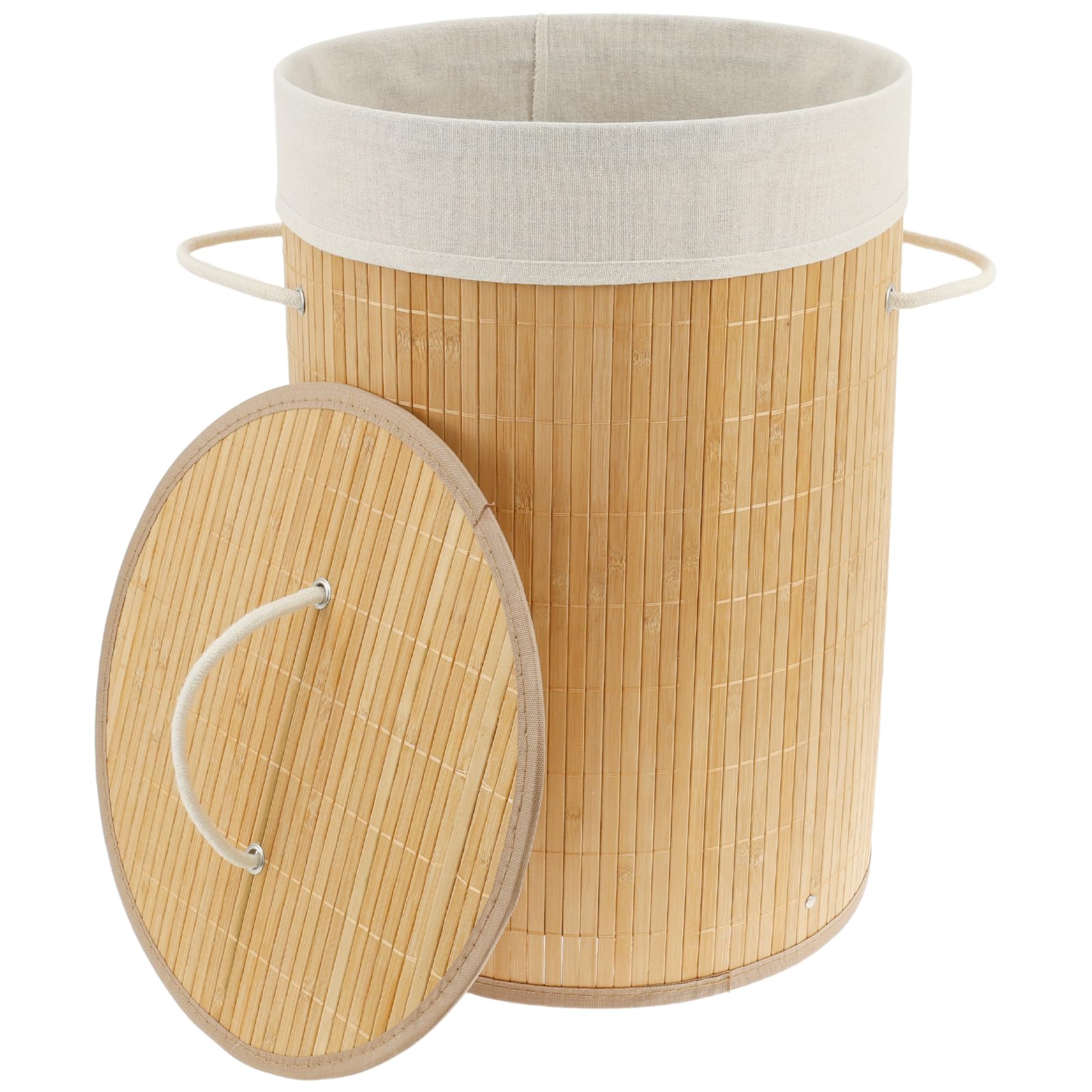 Panier à Linge En Bambou De 80 L, Coffre à Linge Avec Couvercle & Sac à Linge Amovible Pour Le Coffre A Linge Avec Grand Espace 93415358