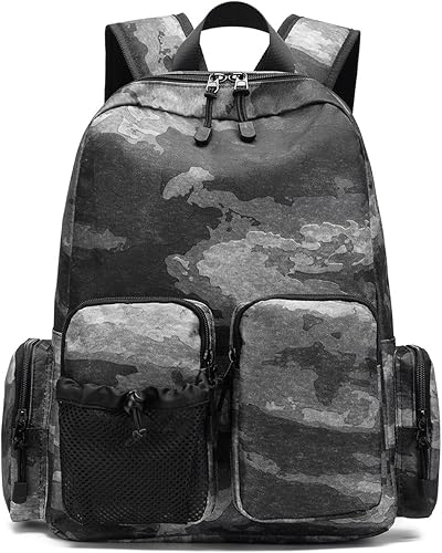 Mochila para exteriores con múltiples bolsillos, impermeable y duradero, adecuado para viajes de campamento al aire libre y uso diario (negro)