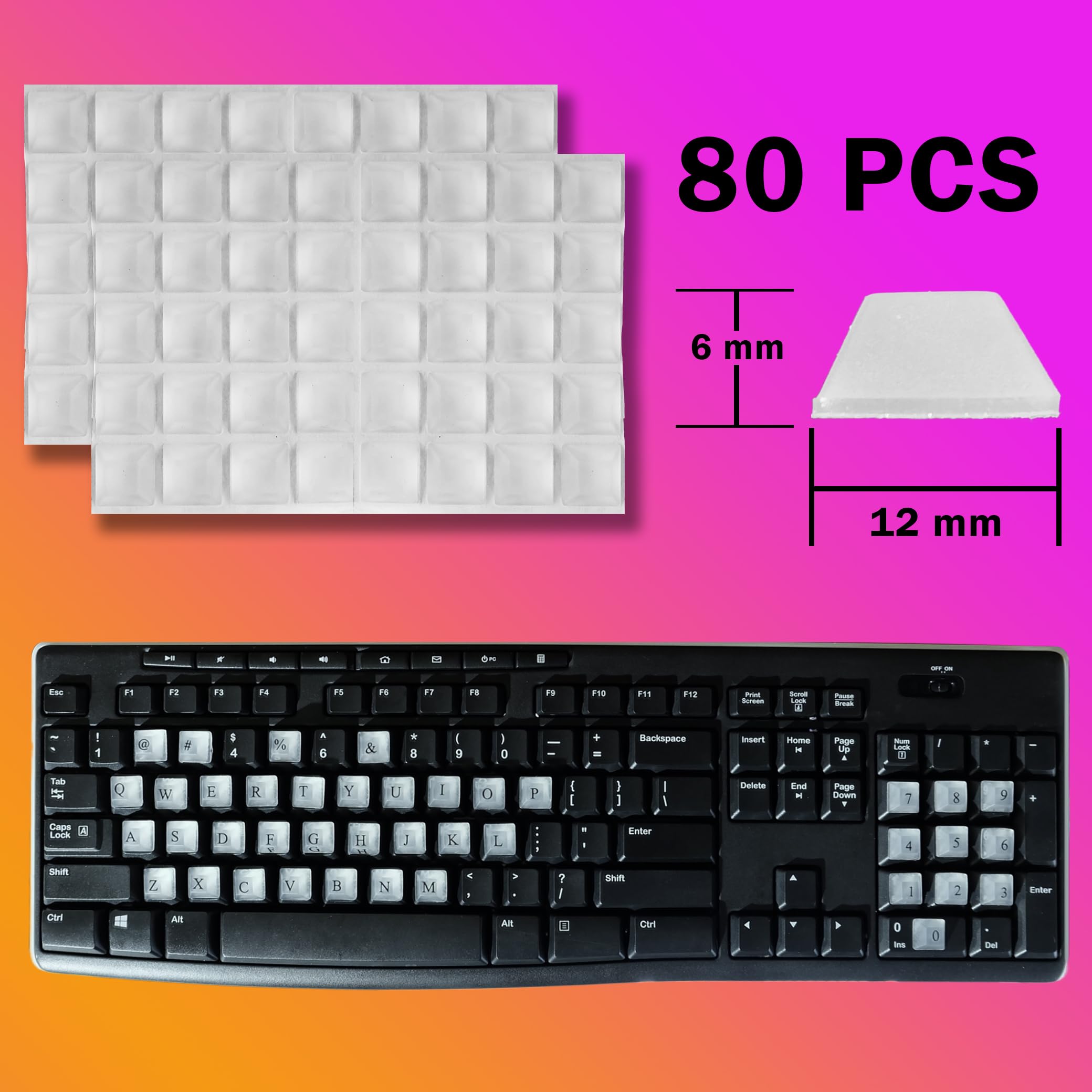 16-Pack Cute 3D Mushroom Keyboard Stickers - Glow-in-the-Dark, Self-Adhesive Riser Caps For Long Nails, Typing & Gaming