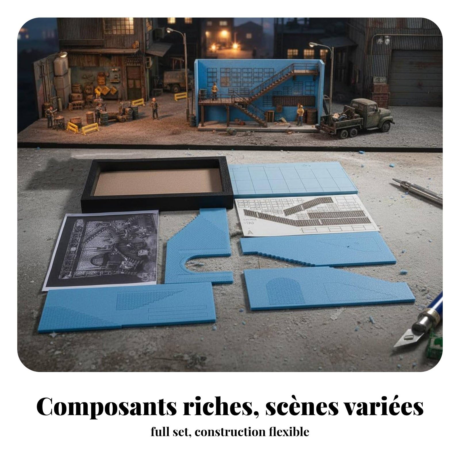 Base per Modello Edificio in 1 35 Kit Diorama Industriale con Parti Non Verniciate E Texture Realistiche per Composizione Scena Officina Adatto per Esposizione Museo