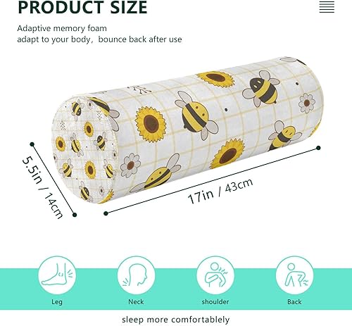 Miniatura 3 de Kigai Almohada cervical para aliviar el dolor de cuello, animales lindos, rollo de cuello, almohada de espuma viscoelástica, almohada cervical