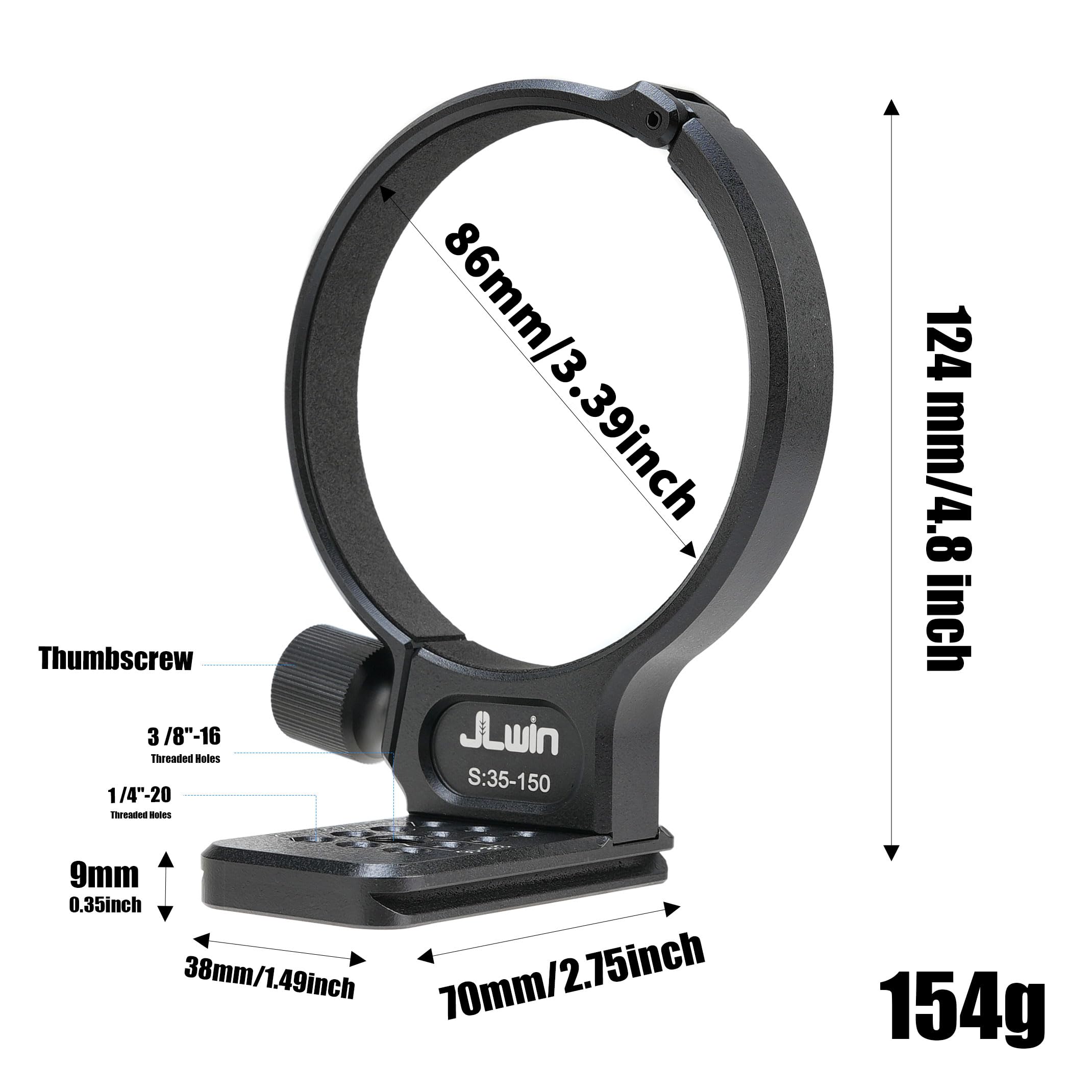 FOTGA Metall Stativ-Halterungsring Objektiv Stativring 86mm für Samyang 35-150mm F2-2.8 Objektiv, integrierte Arca Swiss Stativ Schnellwechselplatte mit 1/4" & 3/8" Schraube