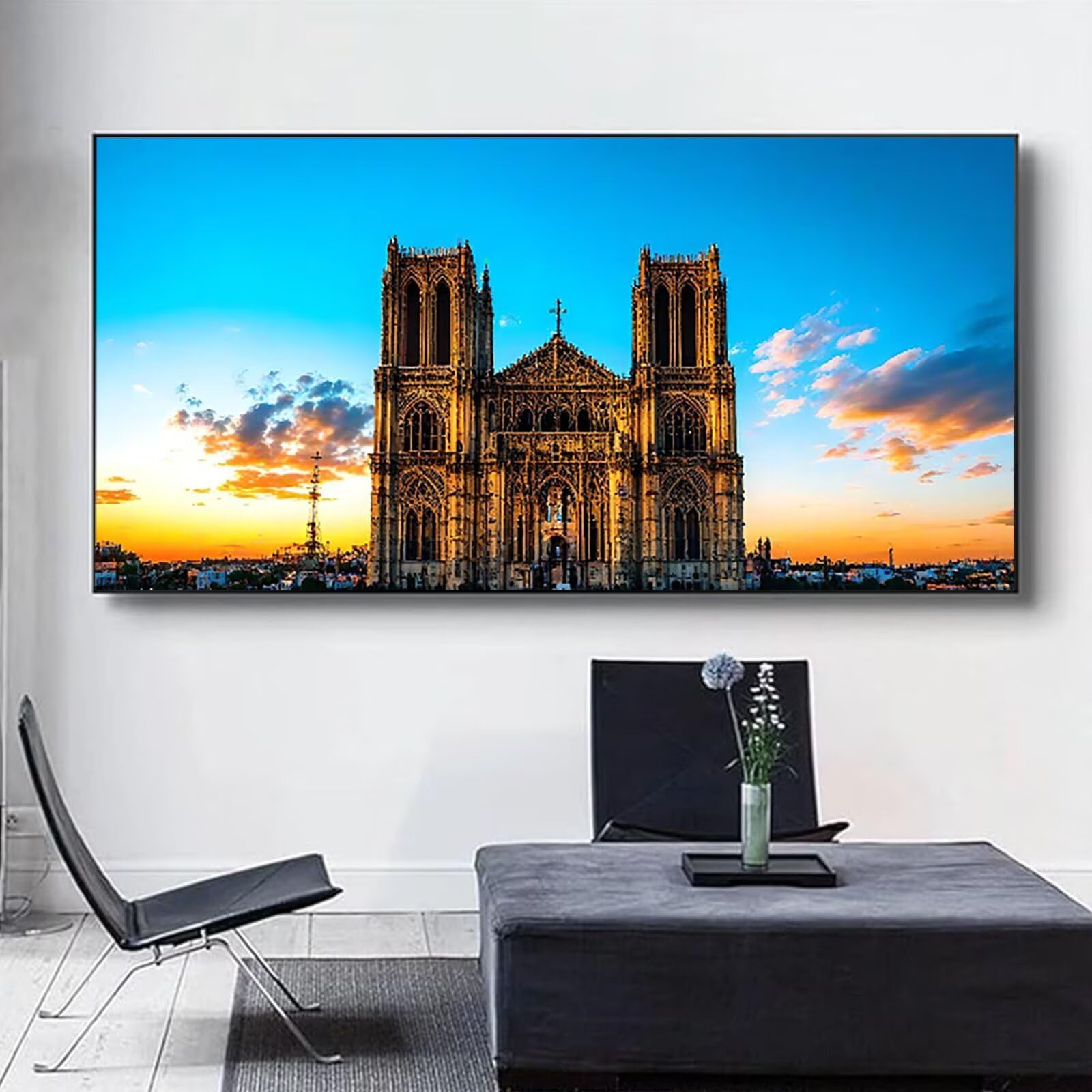 Malen nach Zahlen Kinder Paris, Malen Nach Zahlen Erwachsene, Geschenke für Mädchen Junge Bastelset, Malen nach Zahlen Notre Dame | Malen nach Zahlen Ohne Rahmen, (60x120cm) Bastelset Erwachsene W-1