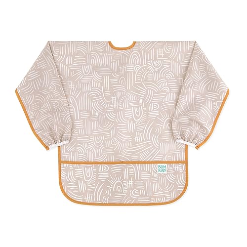 Miniatura 14 de Bumkins Bata de manga corta, reutilizable, impermeable, para niñas y niños de 3 a 7 años, delantal de pintura para niños, artes, manualidades y