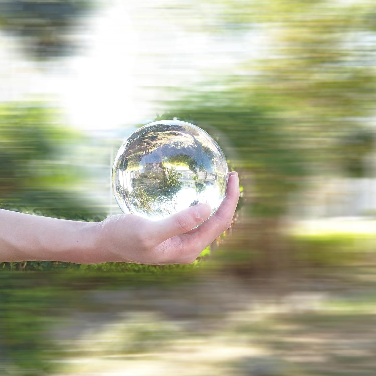 LUSTERING Crystal Ball Sphere with Stand - Large Witchcraft and Functional Magical Accessory for Gifts, Family Decorative, Home Office Decor (120mm)