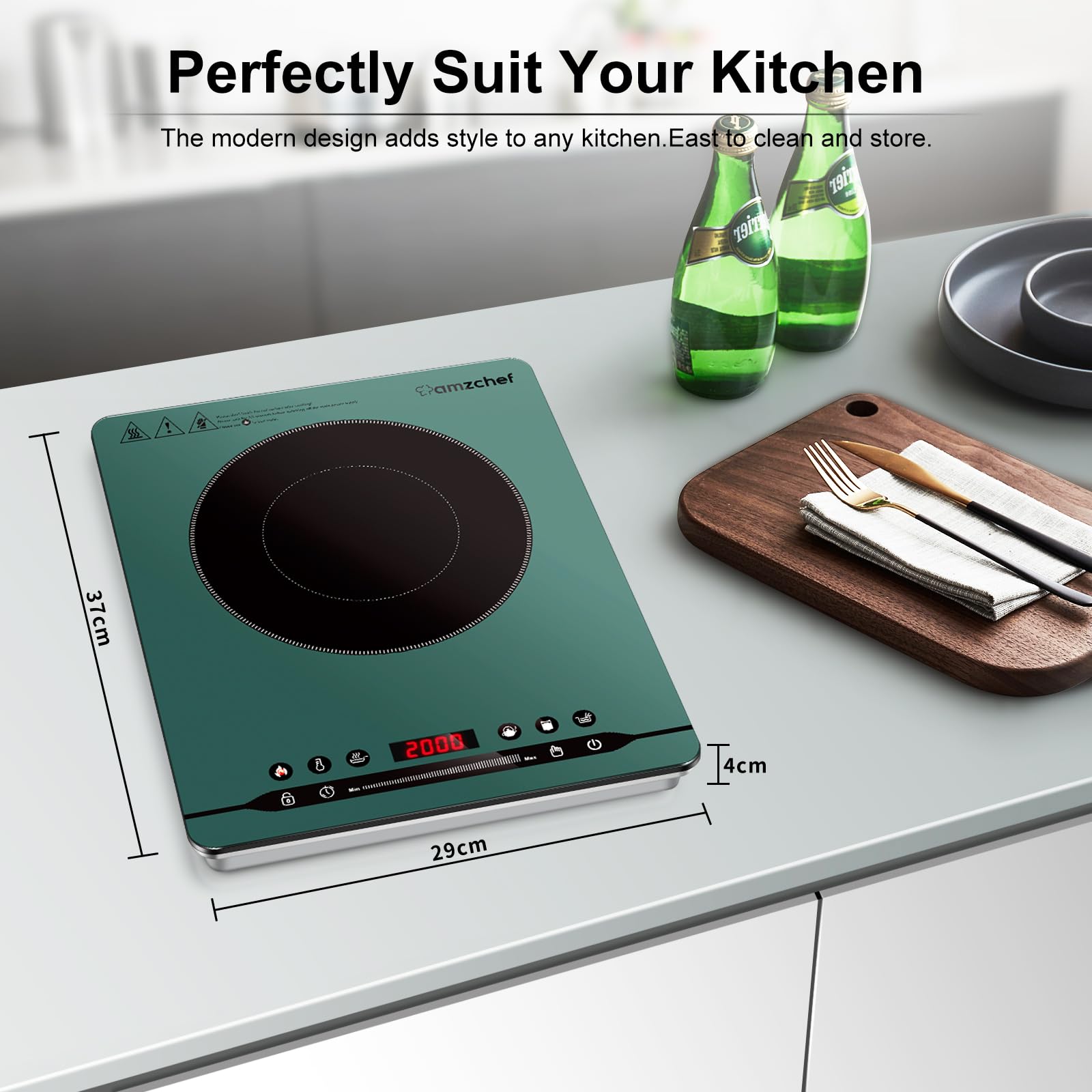 Plaque à induction, AMZCHEF Plaque Induction avec design ultra-mince,20 Plaque à induction, AMZCHEF Plaque Induction avec design ultra-mince,20