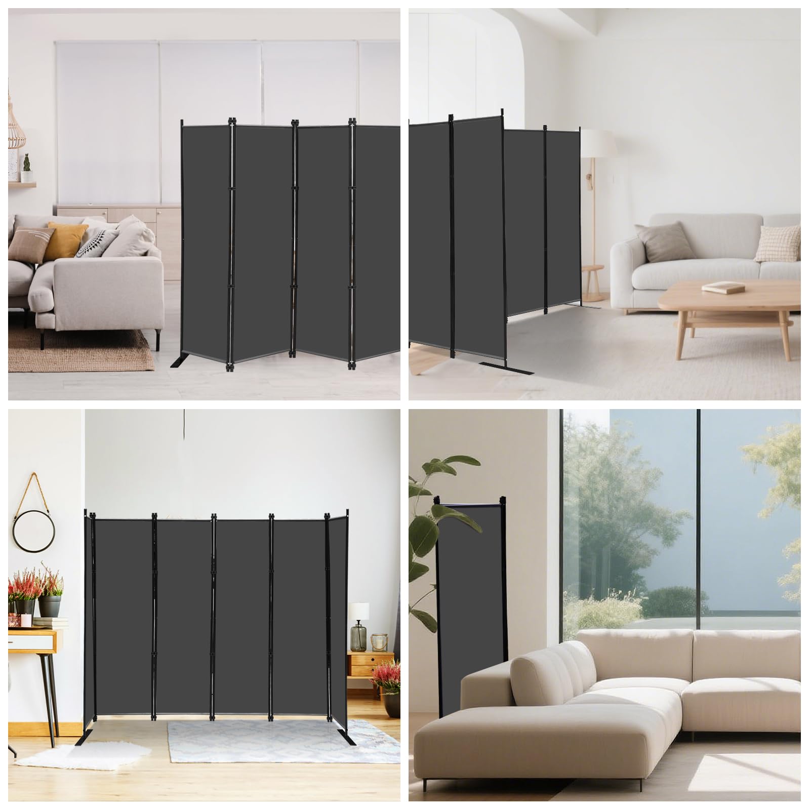 Indoor Raumteiler 6-TLG Paravent Raumtrenner Raumteiler Trennwand Umkleide Sichtschutz Spanische Wand Wohnzimmer Schlafzimmer | Umkleide Sichtschutz Spanische Wand Wohnzimmer Schlafzimmer 305x45x183 cm (BxTxH)