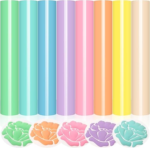 WRAPXPERT Vinilo de transferencia de calor, láminas de vinilo de transferencia de calor 3D pastel de 12 x 10 pulgadas para camisetas