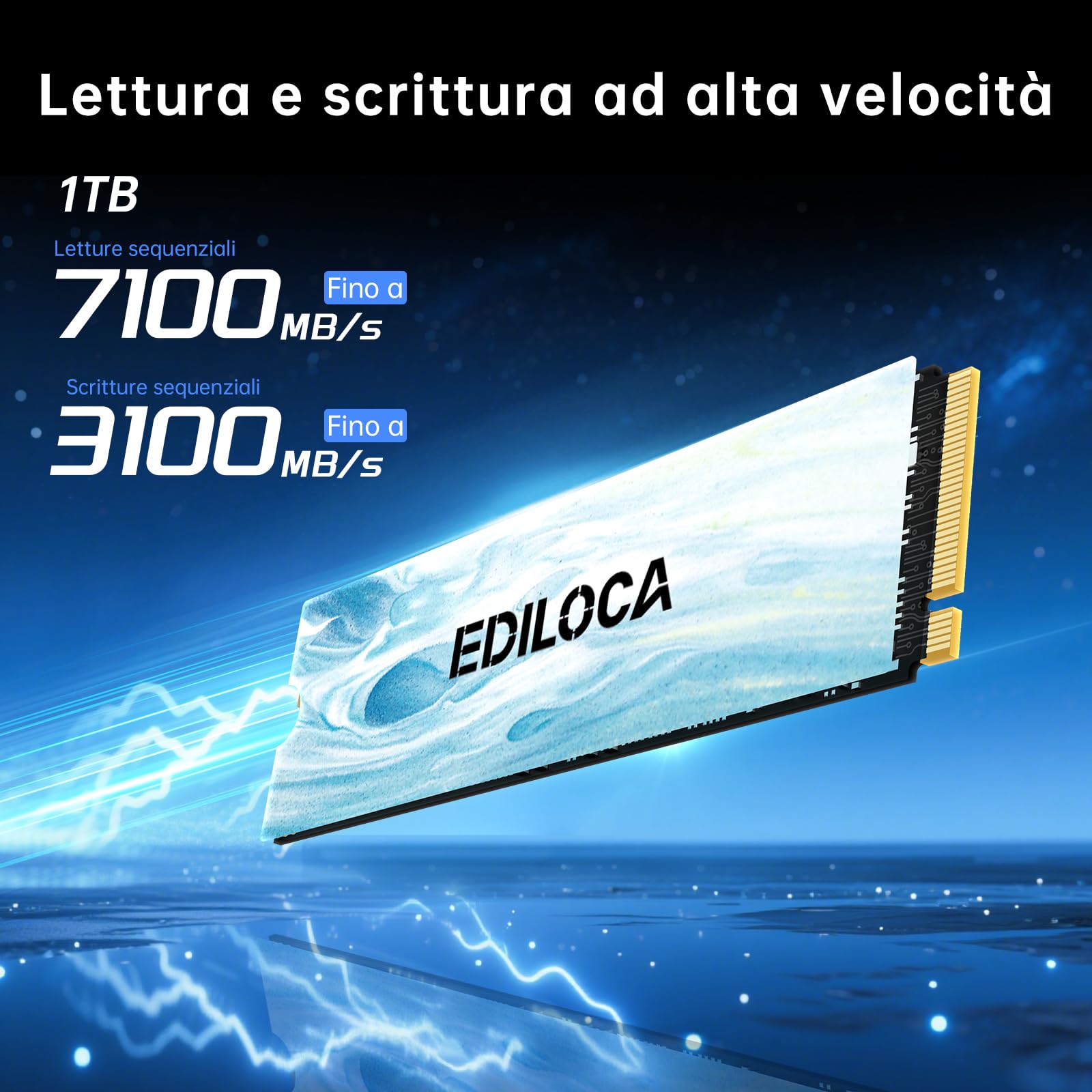 Ediloca EN880E M.2 SSD 1 TB NVMe SSD M2 2280 PCIe Gen 4x4, odczyt do 7100 MB/s, wewnętrzny dysk półprzewodnikowy do laptopa PS5, komputera stacjonarnego 3D, QLC NAND