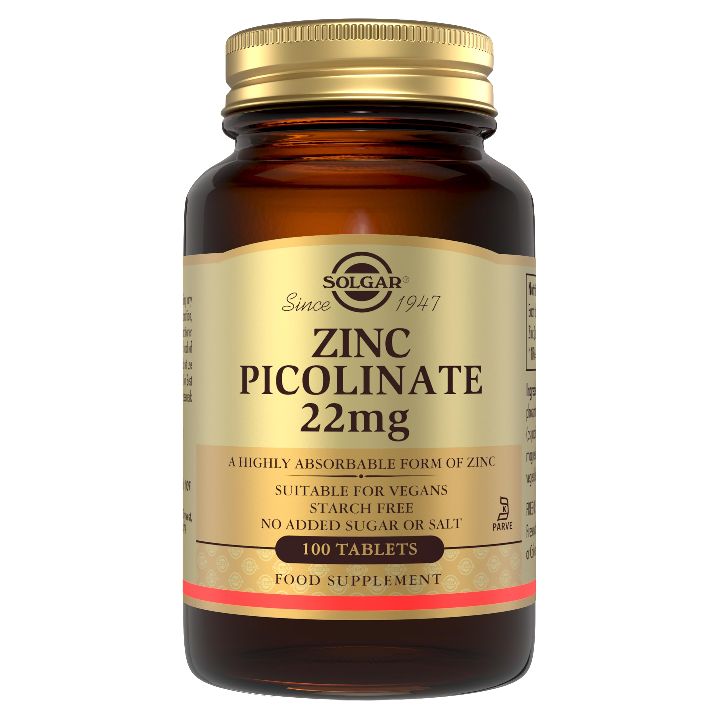 Solgar Zinc Picolinate 22Mg 100 Tablets