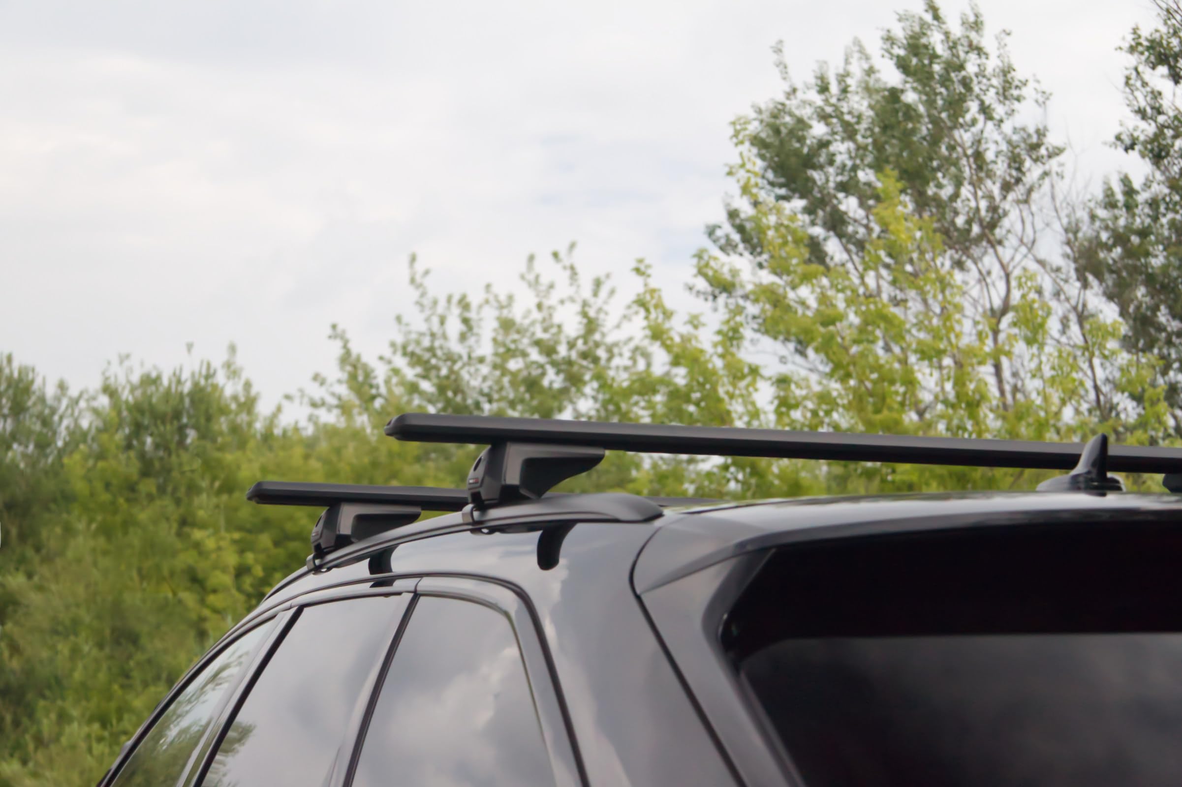 RIDIGO Glider EVO Dachträger für Ford Focus 4 IV MK4 (Turnier) ab 2018 | Aluminium, 75 kg Tragkraft, geschlossene Dachreling, Schwarz