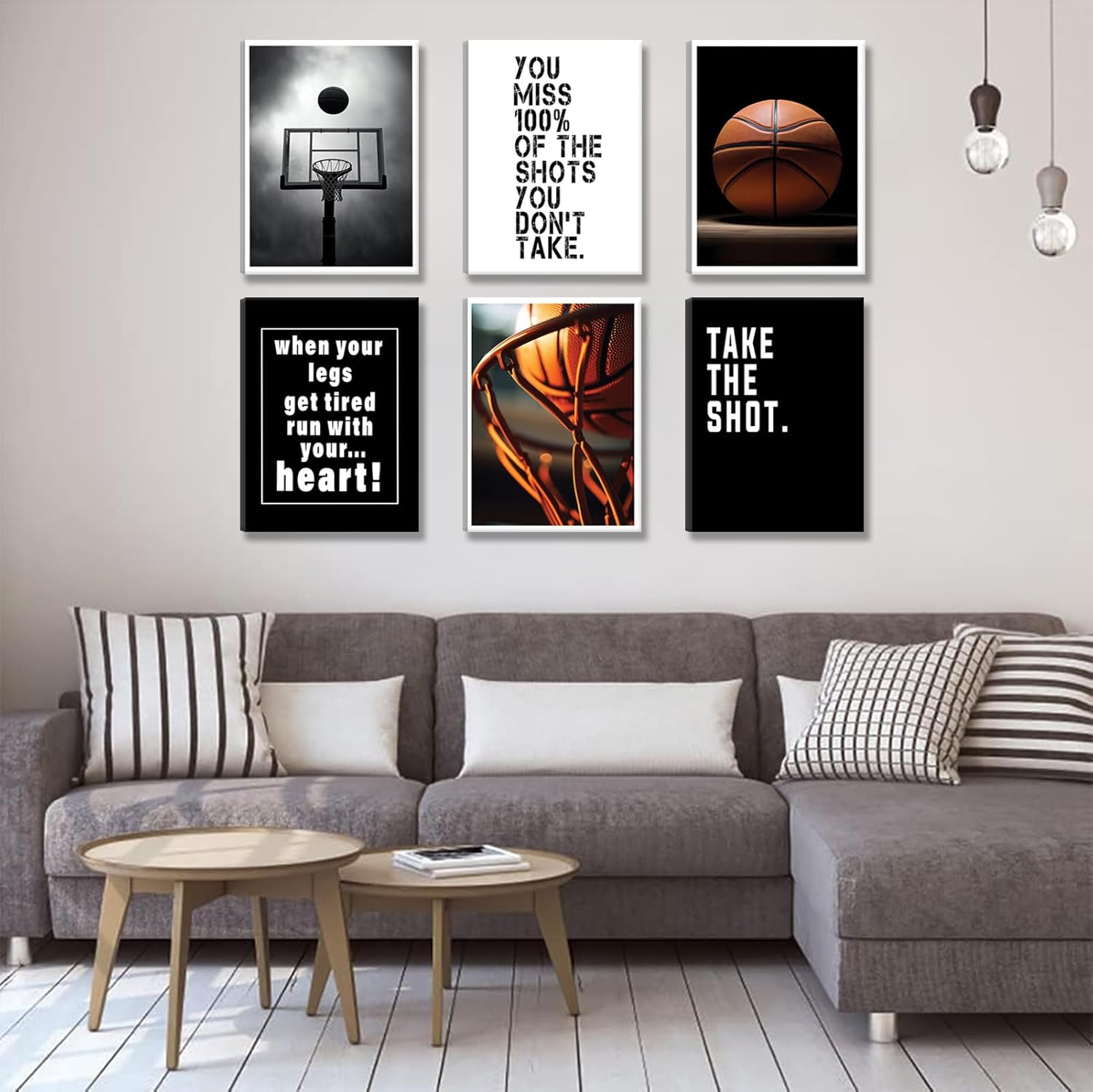 Basketball Canvas Wall Art Basketball Sport Theme Painting Picture Wall Decor Basketball Art Black and White Motivational Quotes Poster Print Artwork for Teen Boys Room basketball room Home Decor (canvas, 8x10in)