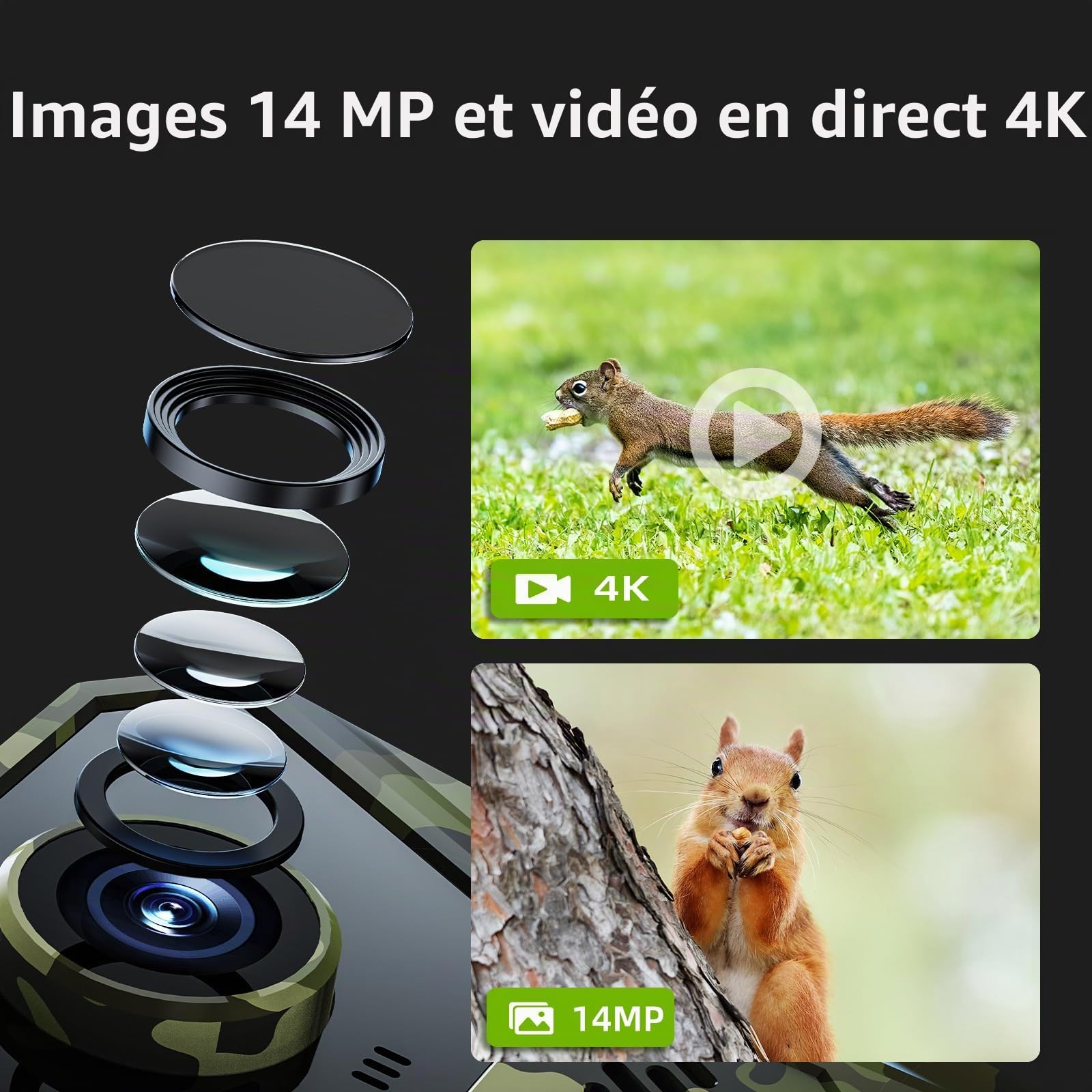 Korons Caméra de Chasse(64GB)