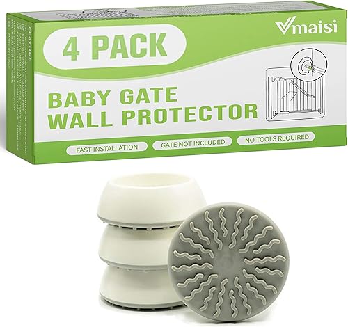 Miniatura 10 de vmaisi Protector de pared para puerta de bebé, protege las paredes y puertas de las puertas de mascotas y perros, puerta montada a presión en las