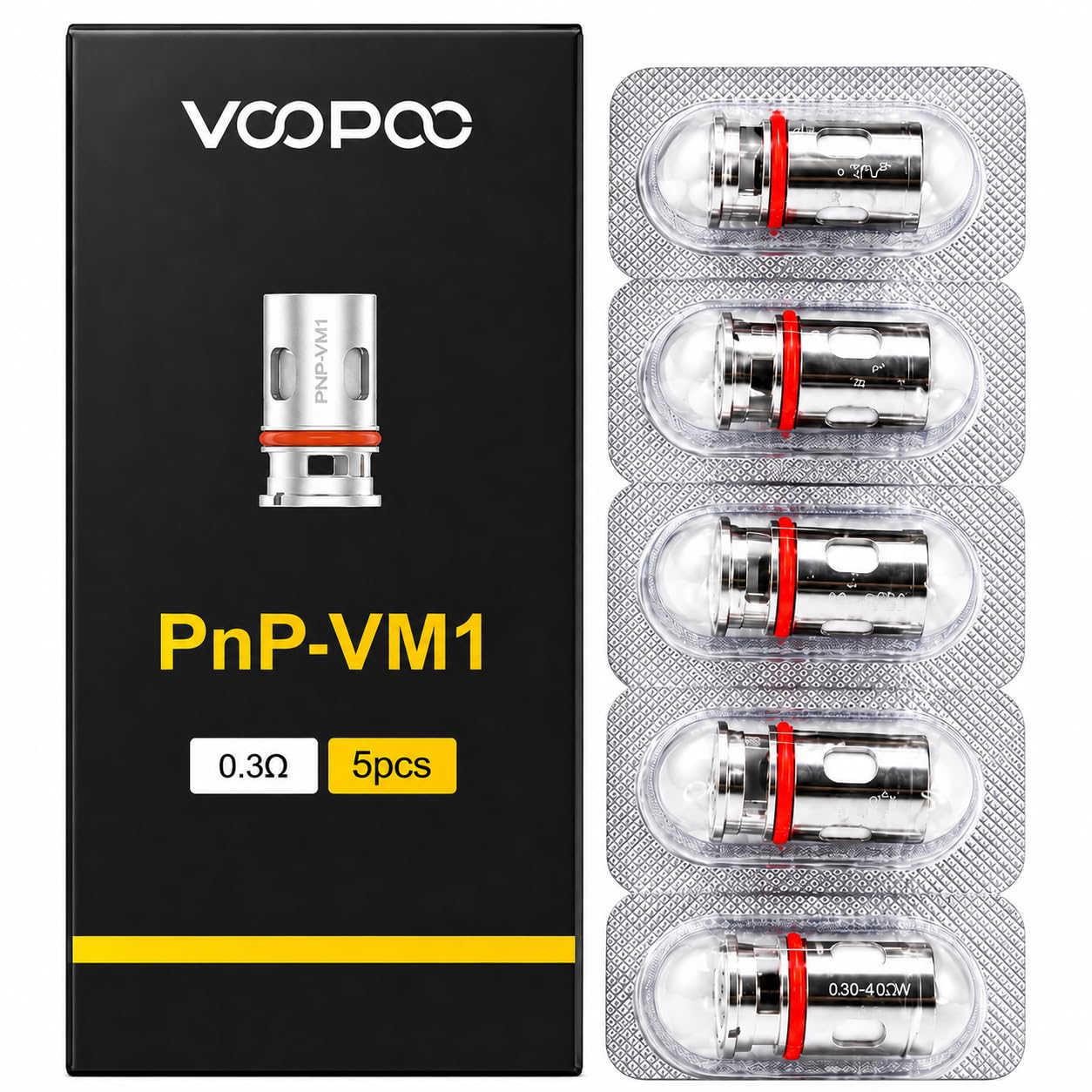 VooPoo PnP VM1 0.3 Ohm Mesh Replacement Coils [Pack of 5]