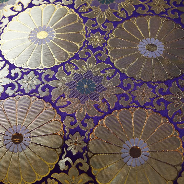 Amazon｜田辺織物 座布団カバー 十六菊 紫色 銘仙判 55×59 金襴 法要