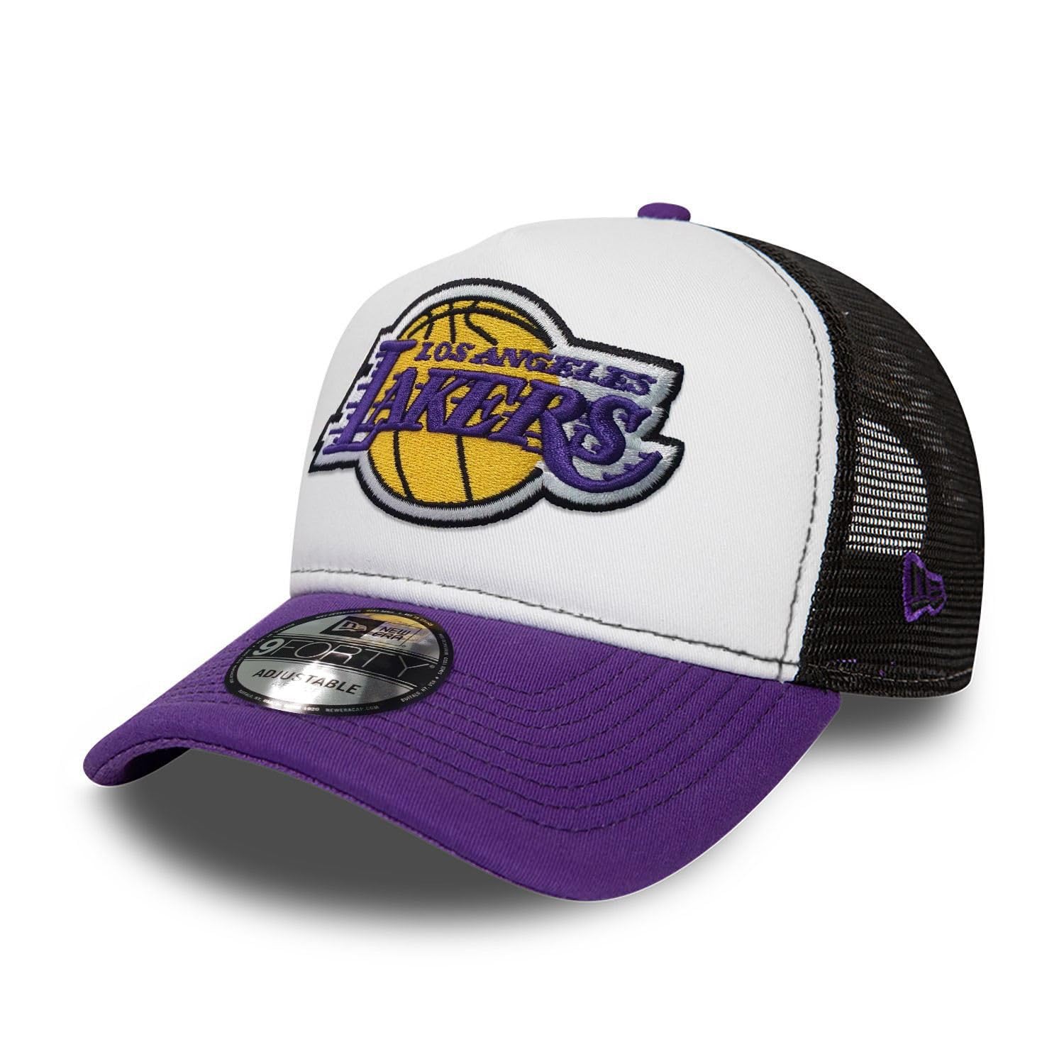 New Era Basketball Fan Cap Los Angeles Lakers Purple White A-Frame Curved Visor Adjustable — image 1