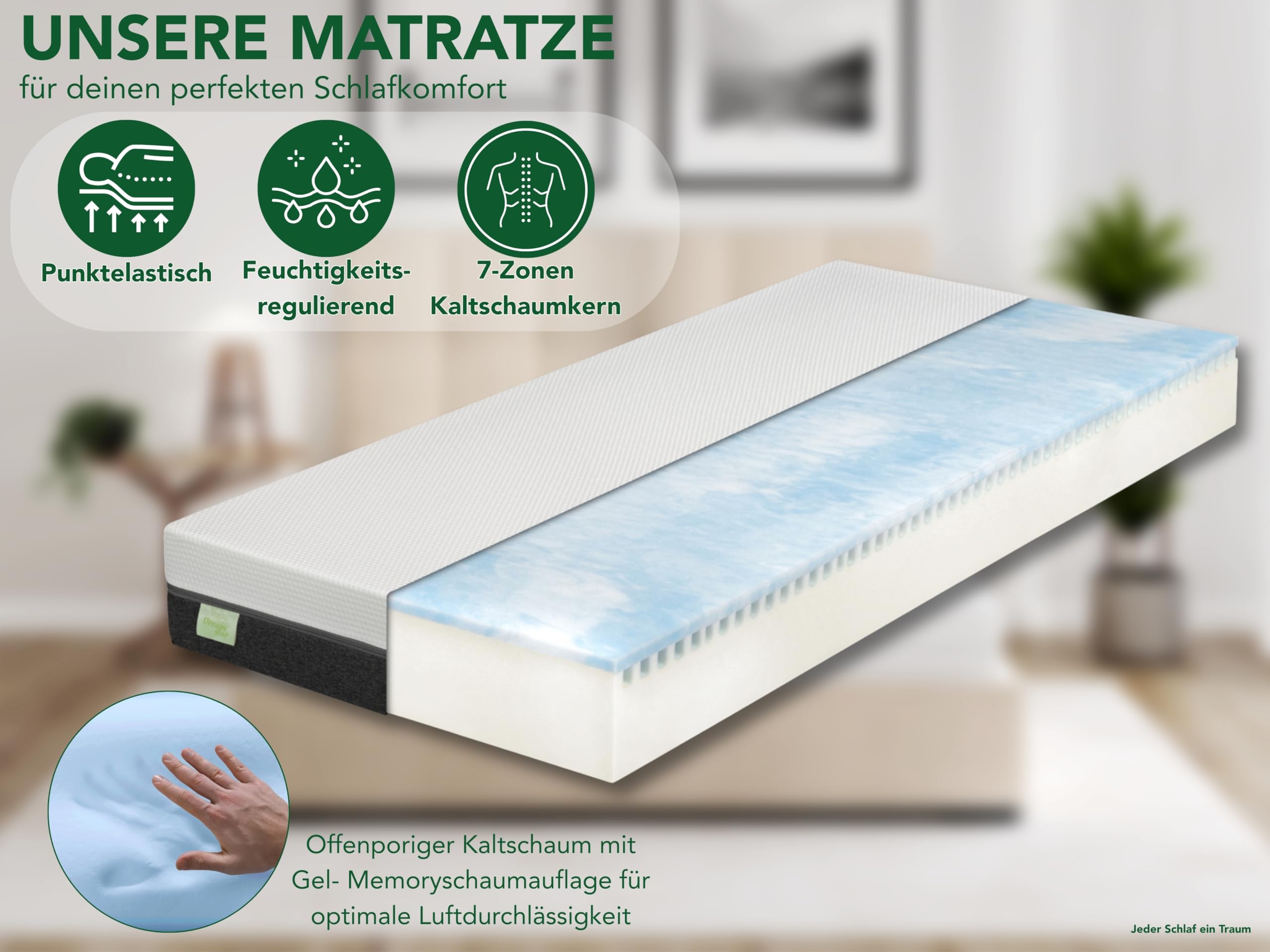 Koudschuimmatras SG45 'Bonifacius' 18 cm - De Bedstee