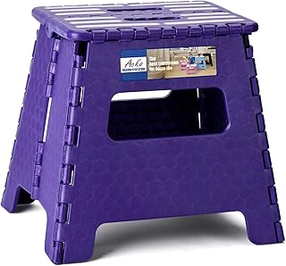 Best ACKO Folding Step Stool 13 inch Plastic Folding Stool,Kitchen Step Stool,Upgraed Foldable Step Stool for Adults,Plastic Stepping Stool,Purple Review 