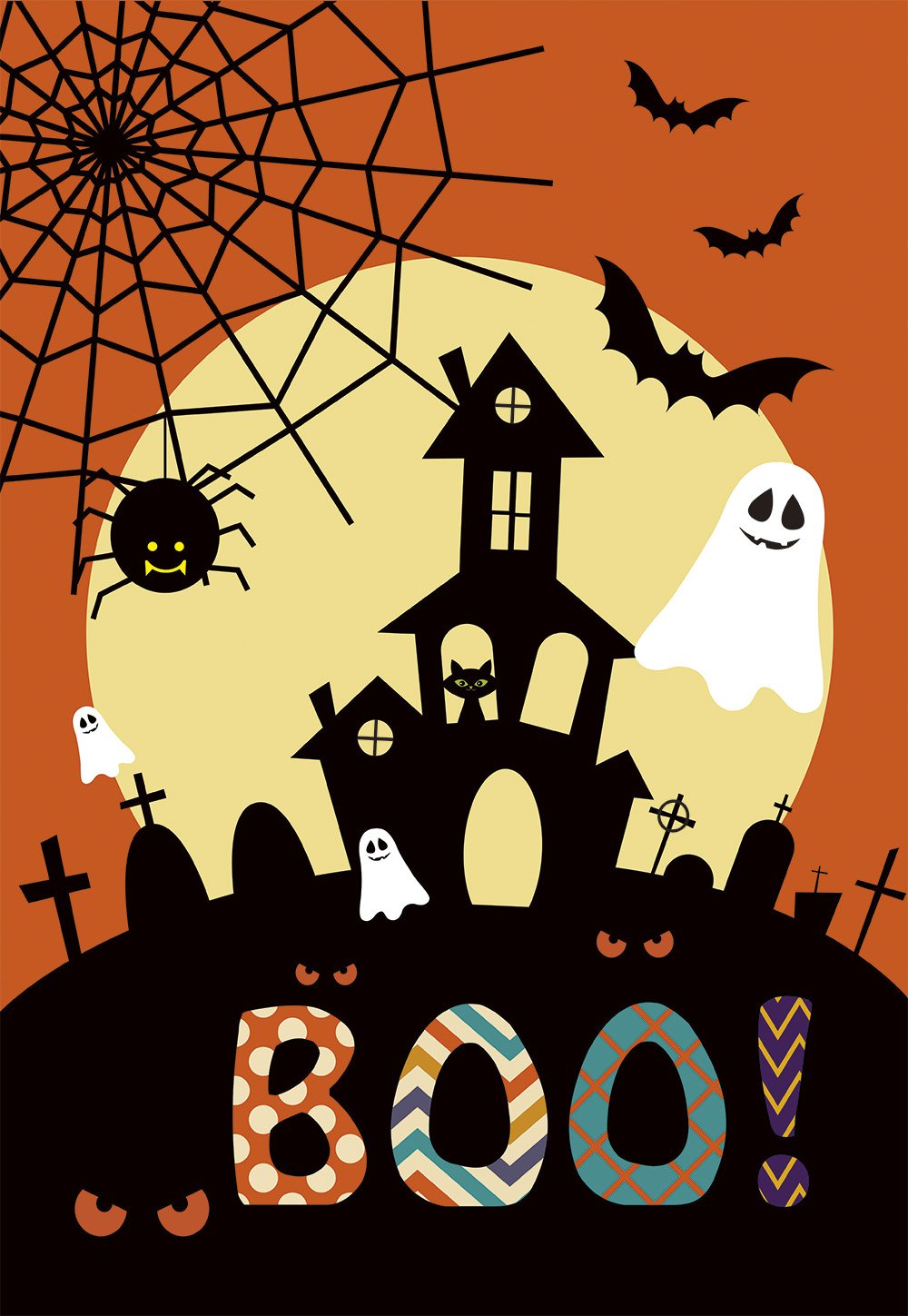 Morigins Spooky Manor Decorative Halloween Fall Double Sided Garden Flag 12.5"x18"