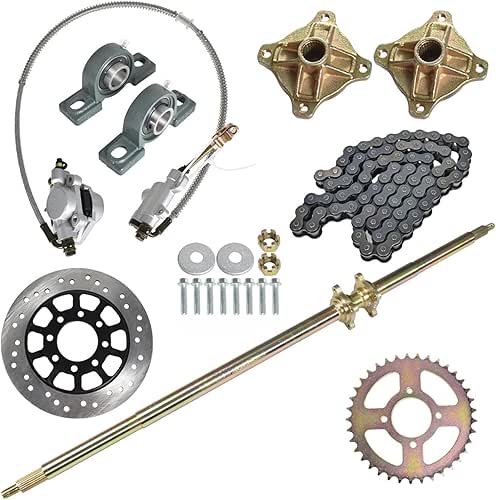 44in/1120mm Quad Go Kart Rear Live Axle Kit Sprocket Brake