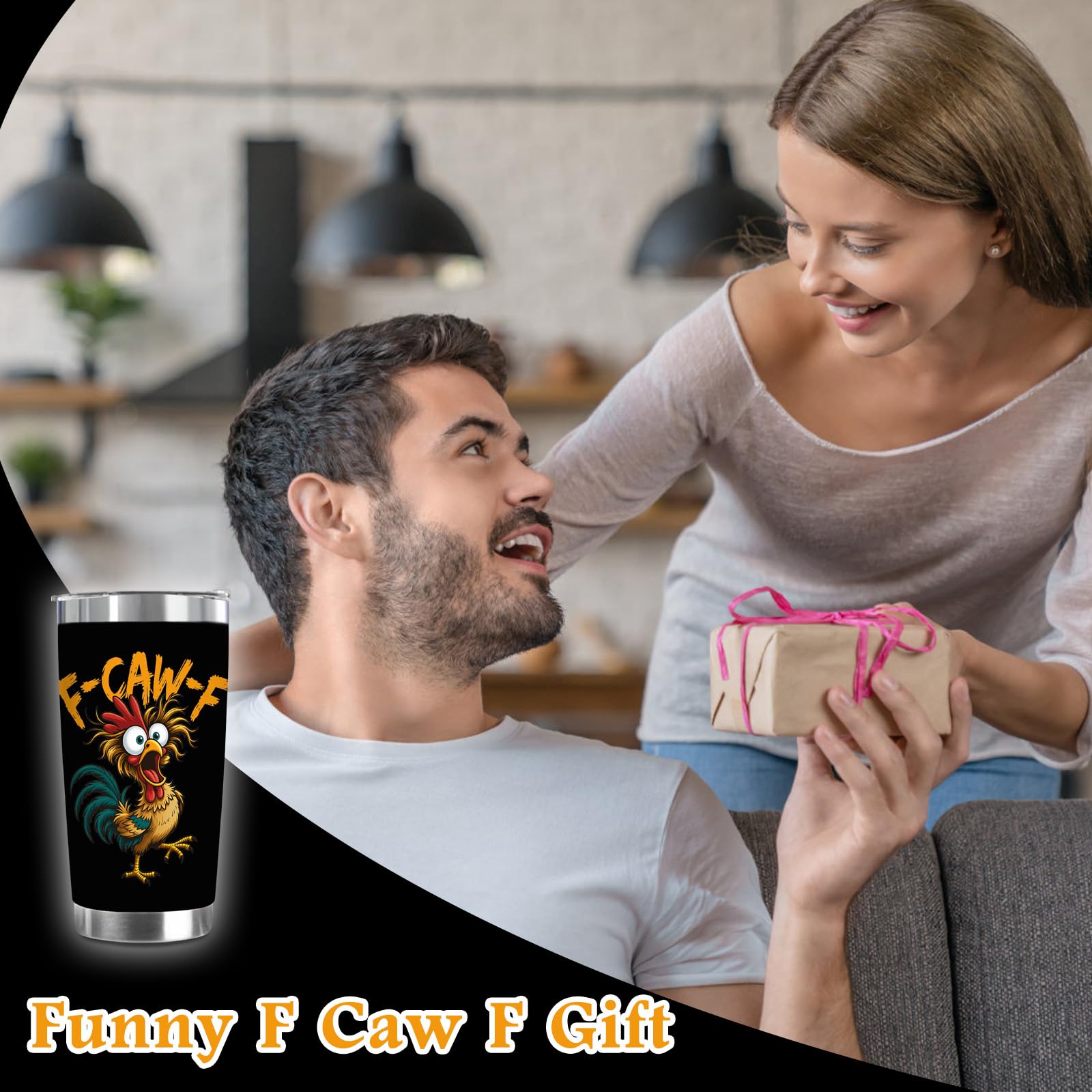 F-Caw-F Funny Chicken Insulated Coffee Cup - Image 3
