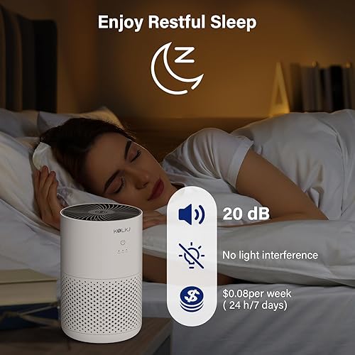 Miniatura 7 de Purificadores de aire para dormitorio del hogar, purificador de aire True HEPA H13 con esponja de fragancia para un mejor sueño, polen, humo, polvo,